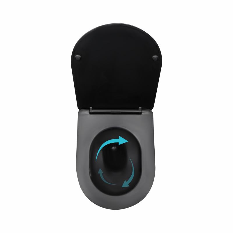Унітаз підвісний Qtap Taurus Ultra Quiet 515×360×350 мм, Matt Black, з сидінням Slim Duroplast / Soft-close / Quick Release QTTAU28BLM50504 — фото 6