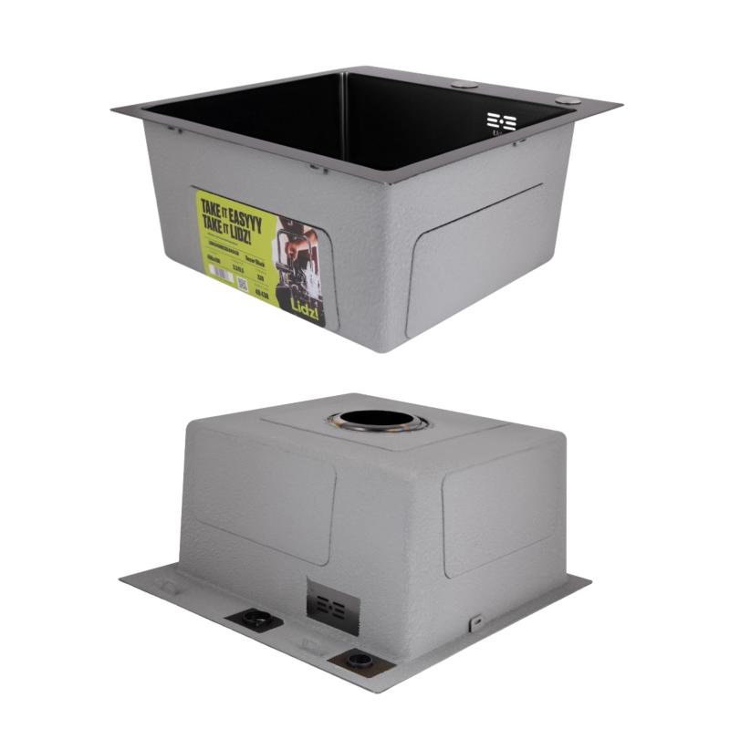 Акційний набір Lidz: мийка H4545 Black PVD Decor 2,5/0,5 мм + Змішувач Aria для кухні з гнучким виливом (k35) Black — фото 4