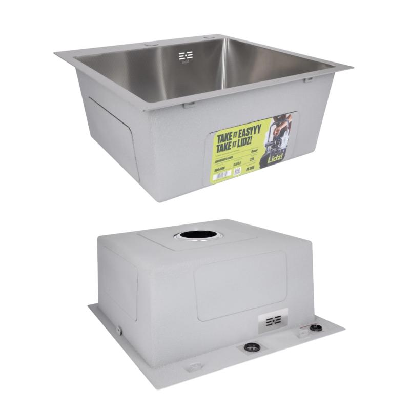 Акційний набір Lidz: мийка H5050H інтегрована Decor Honeycomb 2,5/0,5 мм LDH5050DEC48365 + Змішувач Aria для кухні з гнучким виливом (k35) Grey — фото 4