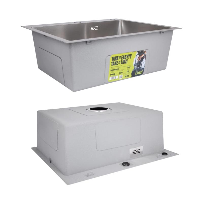 Акційний набір Lidz: мийка H6050H інтегрована Decor Honeycomb 2,5/0,5 мм LDH6050DEC48370 + Змішувач Aria для кухні з гнучким виливом (k35) Grey — фото 4