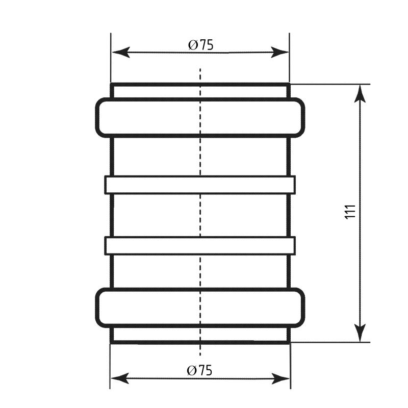 Муфта каналізаційна дворозтрубна Ostendorf-OSMA HT-System PLUS d75 — фото 2