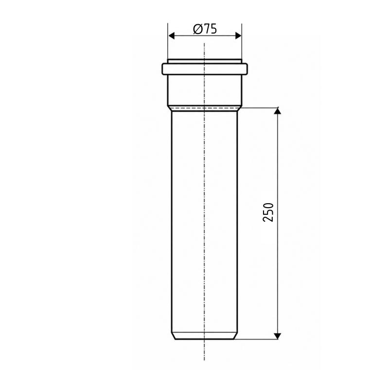 Труба каналізаційна Ostendorf-OSMA HT-System PLUS d75×250 мм — фото 2