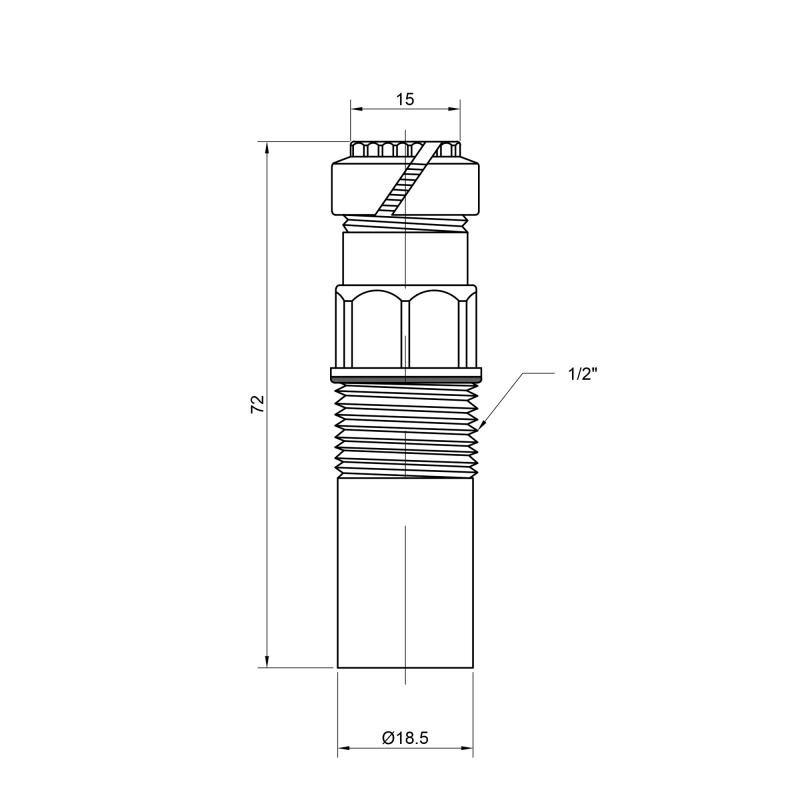 Штуцер Icma 1/2" для виносного датчика термостатичної головки №189 — фото 2