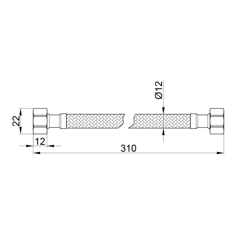 Гнучка підводка для води Thermo Alliance Standart 20 см ГГ SD397W20 — фото 2