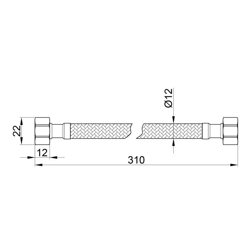 Гнучка підводка для води Thermo Alliance Standart 30 см ГГ SD397W30 — фото 2