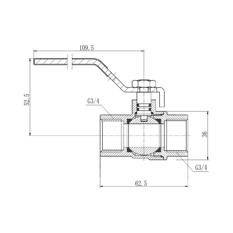 Кран кульовий Thermo Alliance Forte 3/4" ВР для газа (ручка) SF600G20 — фото 2