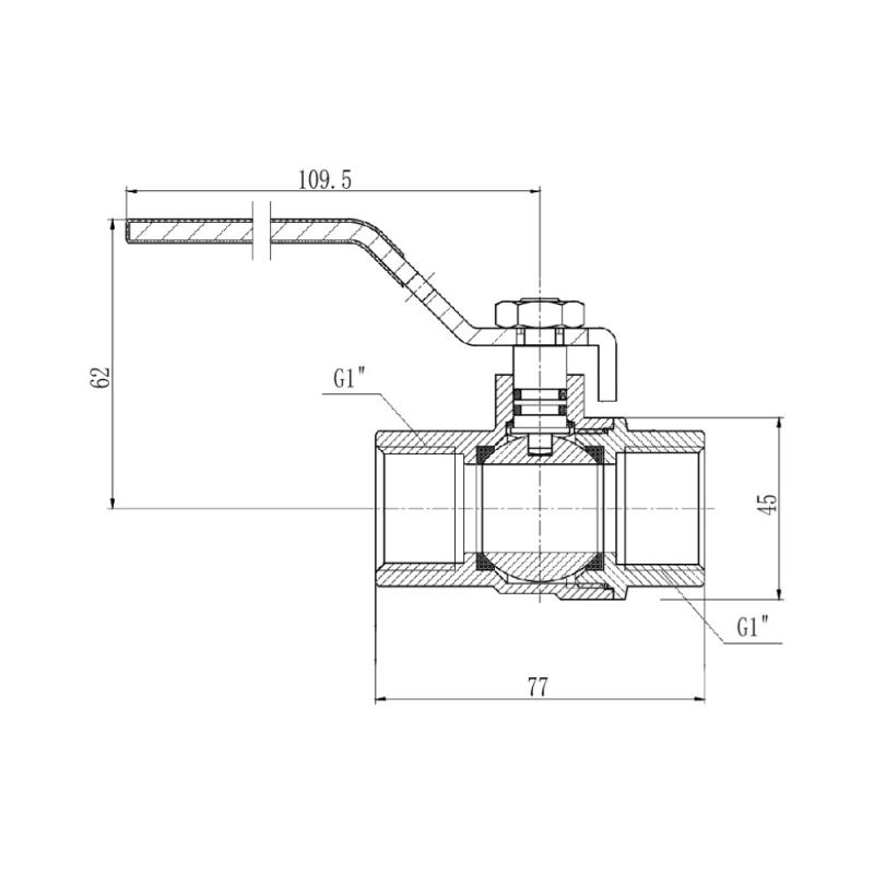Кран кульовий Thermo Alliance Forte 1" ВР для газа (ручка) SF600G25 — фото 2