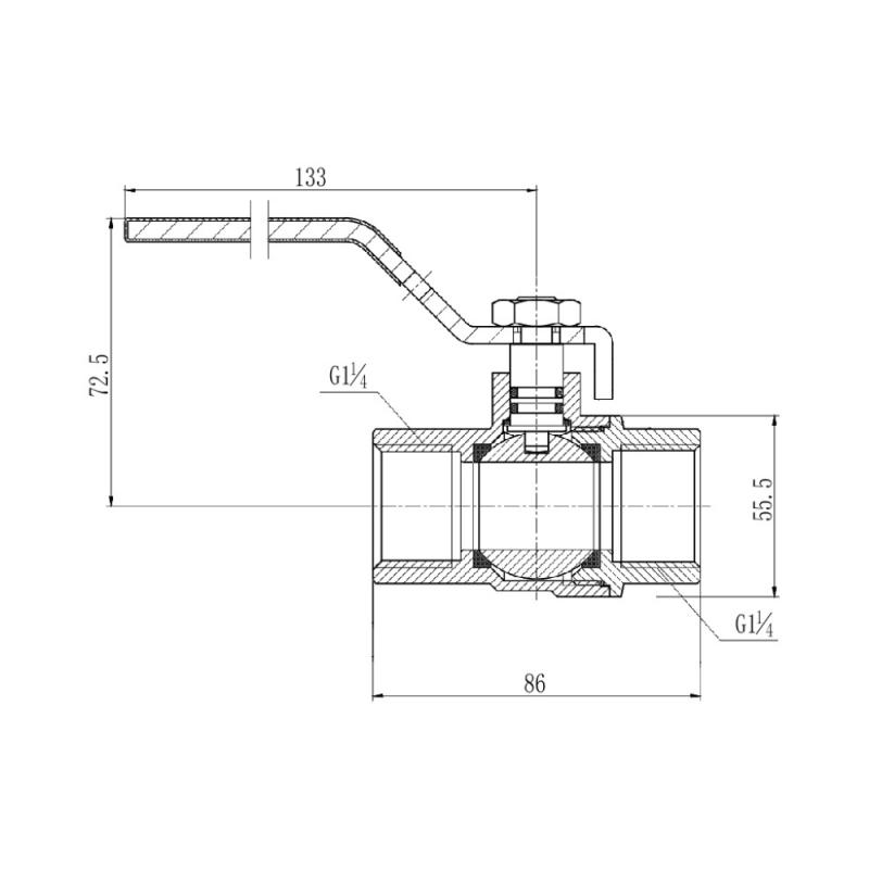 Кран кульовий Thermo Alliance Forte 1 1/4" ВР для газа (ручка) SF600G32 — фото 2