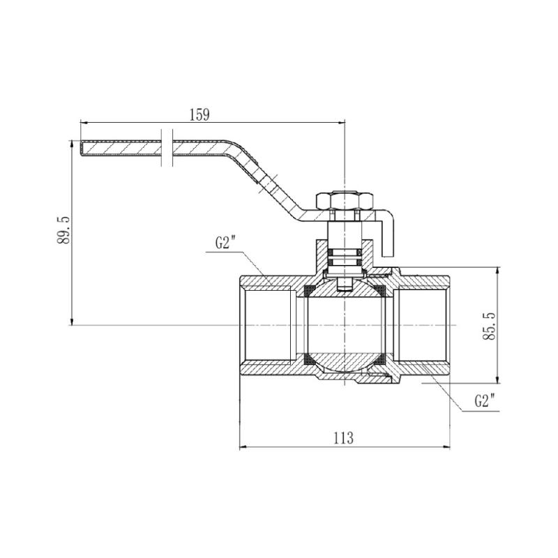 Кран кульовий Thermo Alliance Forte 2" ВР для газу (ручка) SF600G50 — фото 2