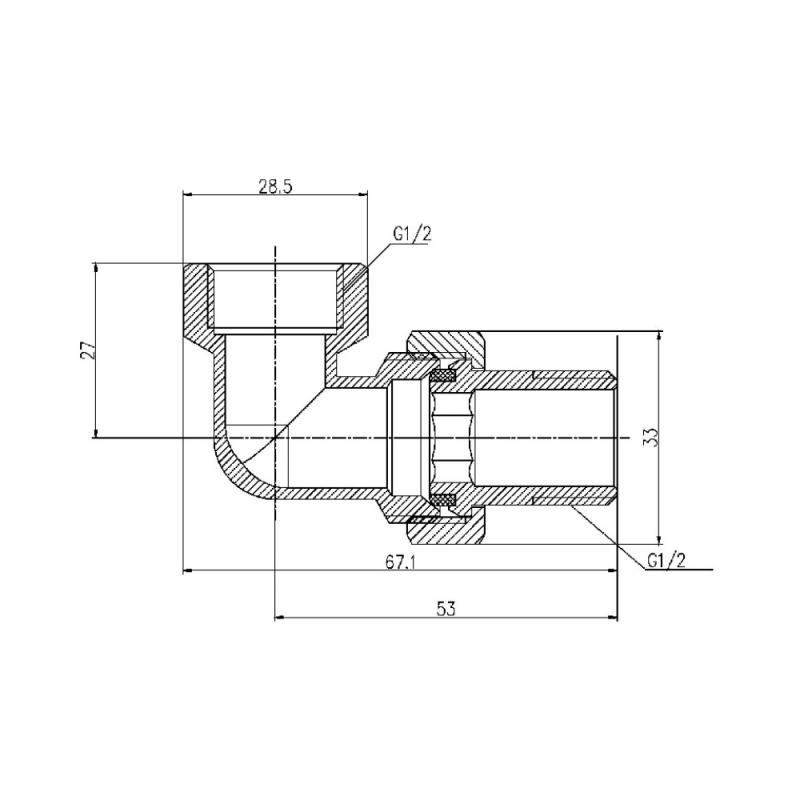 Згін "Американка" Thermo Alliance Forte 1/2" кутовий SF191W15 — фото 2