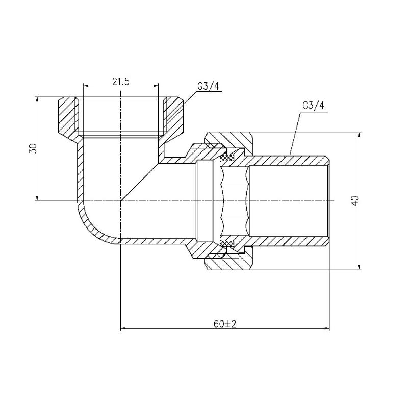 Згін "Американка" Thermo Alliance Forte 3/4" кутовий SF191W20 — фото 2